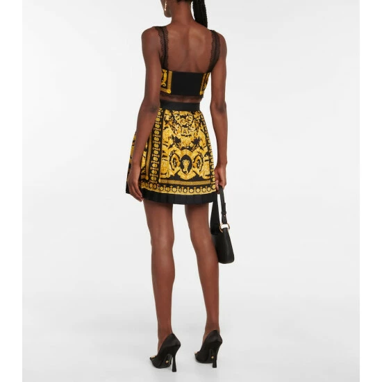 Versace Barocco High-rise Pleated Silk Miniskirt 4 Versace Barocco High-rise Pleated Silk Miniskirt - Image 2
