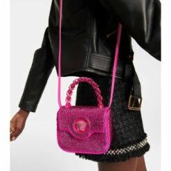 Versace La Medusa Mini Embellished Satin Tote Bag