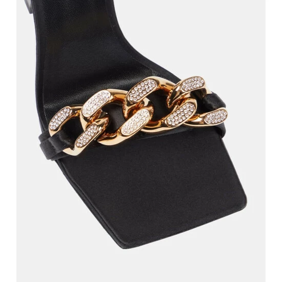 Versace Embellished Satin Sandals 7 Versace Embellished Satin Sandals - Image 5