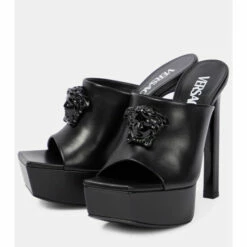 Versace La Medusa Leather Platform Sandals -Outlet Versace Store unnamed file 1092