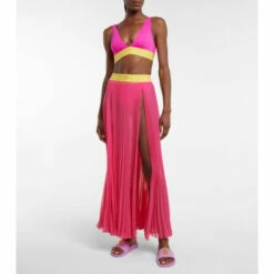 Versace Greca Pleated Beach Cover-up
