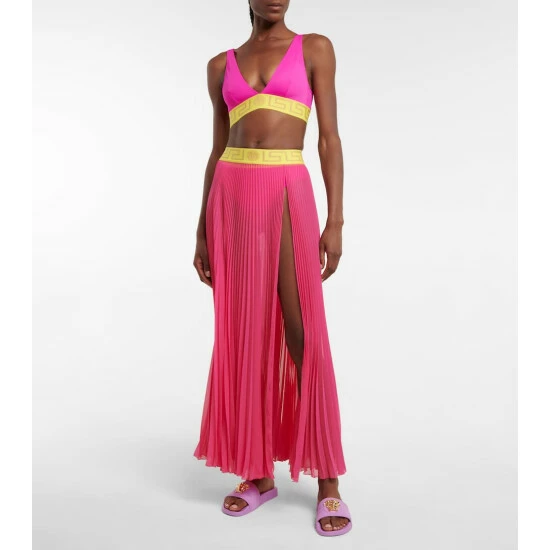 Versace Greca Pleated Beach Cover-up 3 Versace Greca Pleated Beach Cover-up