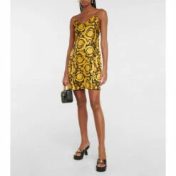 Versace Barocco Silk Twill Slip Dress