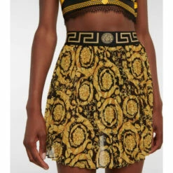Versace High-rise Printed Miniskirt -Outlet Versace Store unnamed file 1113