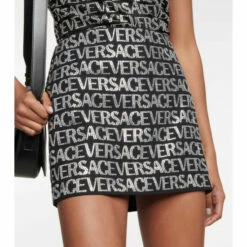 Versace Logo Embellished Miniskirt -Outlet Versace Store unnamed file 118