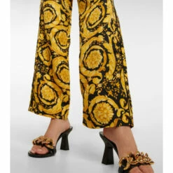 Versace Barocco High-rise Silk Pants -Outlet Versace Store unnamed file 1190