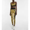 Versace Barocco Paneled High-rise Leggings