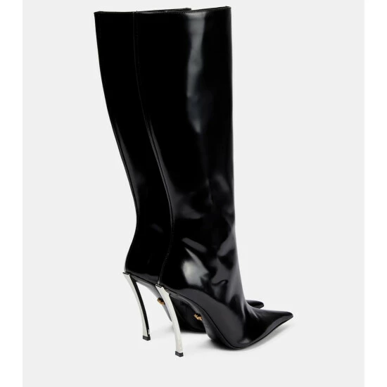 Versace Pin-Point Leather Knee-high Boots 4 Versace Pin-Point Leather Knee-high Boots - Image 2