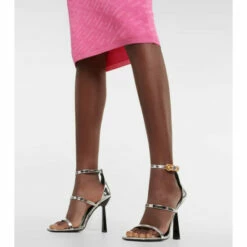 Versace Metallic Leather Sandals -Outlet Versace Store unnamed file 1231