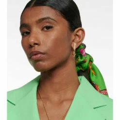Versace Trésor De La Mer Printed Silk Twill Scrunchie