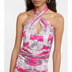 Versace Printed Midi Dress -Outlet Versace Store unnamed file 1331