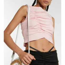 Versace Ruched Crop Top -Outlet Versace Store unnamed file 1341