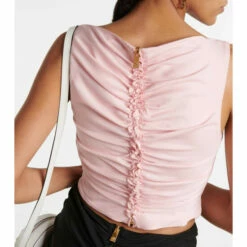 Versace Ruched Crop Top -Outlet Versace Store unnamed file 1342