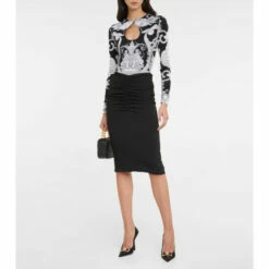 Versace Baroque Cutout Jersey Bodysuit