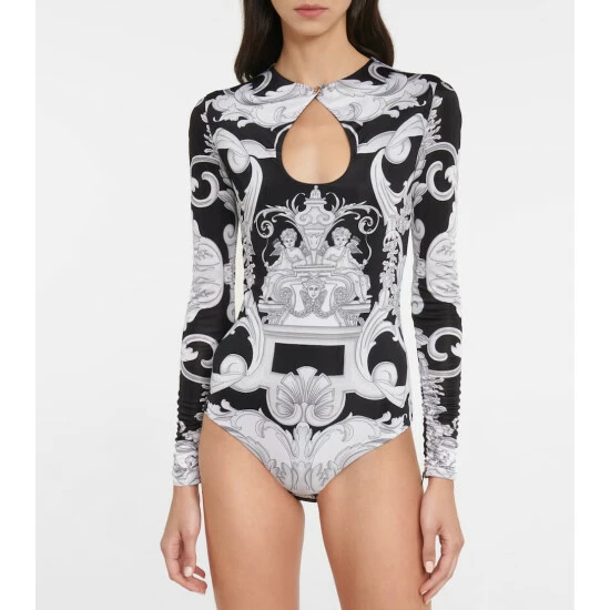 Versace Baroque Cutout Jersey Bodysuit 4 Versace Baroque Cutout Jersey Bodysuit - Image 2