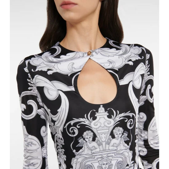 Versace Baroque Cutout Jersey Bodysuit 6 Versace Baroque Cutout Jersey Bodysuit - Image 4