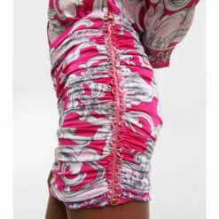 Versace Silver Baroque Ruched Miniskirt -Outlet Versace Store unnamed file 1349