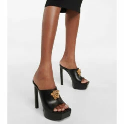 Versace Medusa Leather Platform Mules -Outlet Versace Store unnamed file 138