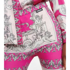 Versace Silver Baroque Print Mid-rise Leggings -Outlet Versace Store unnamed file 1382