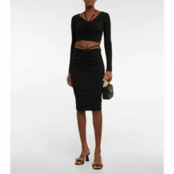 Versace Ruched Midi Skirt