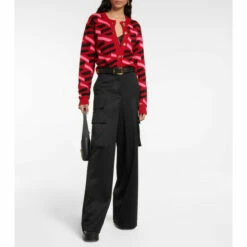 Versace La Greca Wool-blend Cardigan