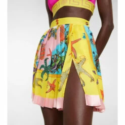 Versace Trésor De La Mer Pleated Miniskirt -Outlet Versace Store unnamed file 1447