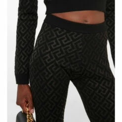 Versace La Greca Wool-blend Flared Pants -Outlet Versace Store unnamed file 1450