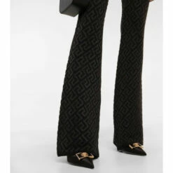 Versace La Greca Wool-blend Flared Pants -Outlet Versace Store unnamed file 1451