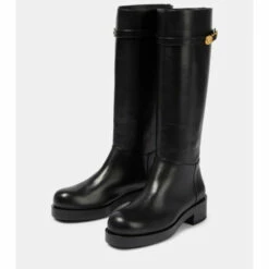 Versace Safety Pin Leather Knee-high Boots 10 Versace Safety Pin Leather Knee-high Boots -Outlet Versace Store unnamed file 1460