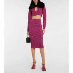 Versace La Greca High-rise Midi Skirt