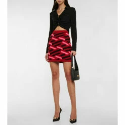 Versace La Greca Wool-blend Miniskirt