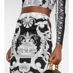 Versace Silver Baroque Cutout Midi Skirt -Outlet Versace Store unnamed file 1541