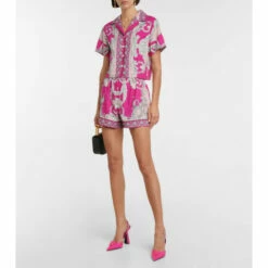Versace Baroque Cropped Pajama Top