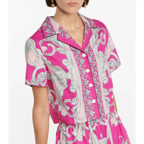 Versace Baroque Cropped Pajama Top 5 Versace Baroque Cropped Pajama Top - Image 3