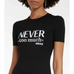 Versace Never Too Much Embroidered T-shirt -Outlet Versace Store unnamed file 1555