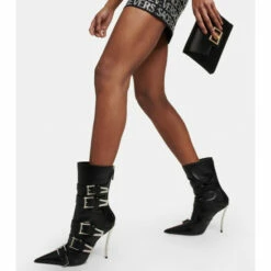 Versace Pin-Point Buckle Leather Ankle Boots 9 Versace Pin-Point Buckle Leather Ankle Boots -Outlet Versace Store unnamed file 156