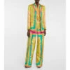 Versace Barocco Goddess Silk Wide-leg Pants
