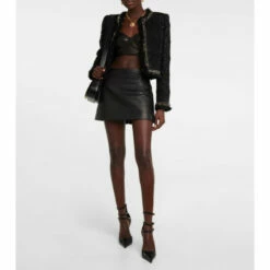 Versace Medusa Leather Miniskirt