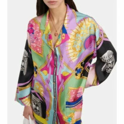 Versace I Ventagli Oversized Silk Twill Shirt -Outlet Versace Store unnamed file 1591