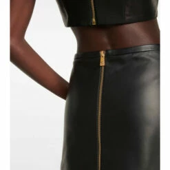 Versace Medusa Leather Miniskirt -Outlet Versace Store unnamed file 162