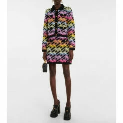 Versace La Greca Wool-blend Miniskirt