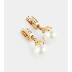 Versace La Medusa Embellished Clip-on Earrings -Outlet Versace Store unnamed file 1667