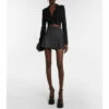 Versace Logo Striped Wool-blend Miniskirt