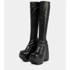 Versace Triplatform Leather Knee-high Boots -Outlet Versace Store unnamed file 1696