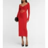 Versace Tulle-insert Ruched Jersey Midi Dress -Outlet Versace Store unnamed file 1714