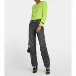 Versace Laser-cut Mid-rise Wide-leg Jeans