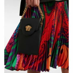 Versace La Medusa Leather Phone Pouch