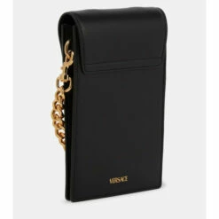 Versace La Medusa Leather Phone Pouch -Outlet Versace Store unnamed file 1735