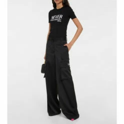 Versace Logo Virgin Wool Cargo Pants