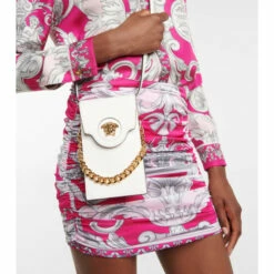 Versace La Medusa Leather Phone Pouch